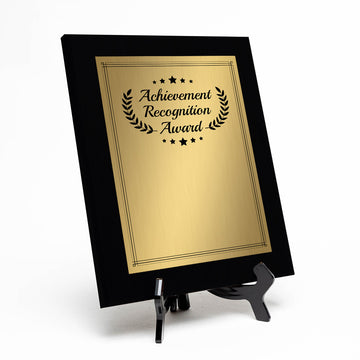 Signs ByLITA Customizable Cursive Font Achievement Award Wooden Plaque with Easel Stand, Engraved Gift for Students, Employees, Special Achievement and Corporate Awards